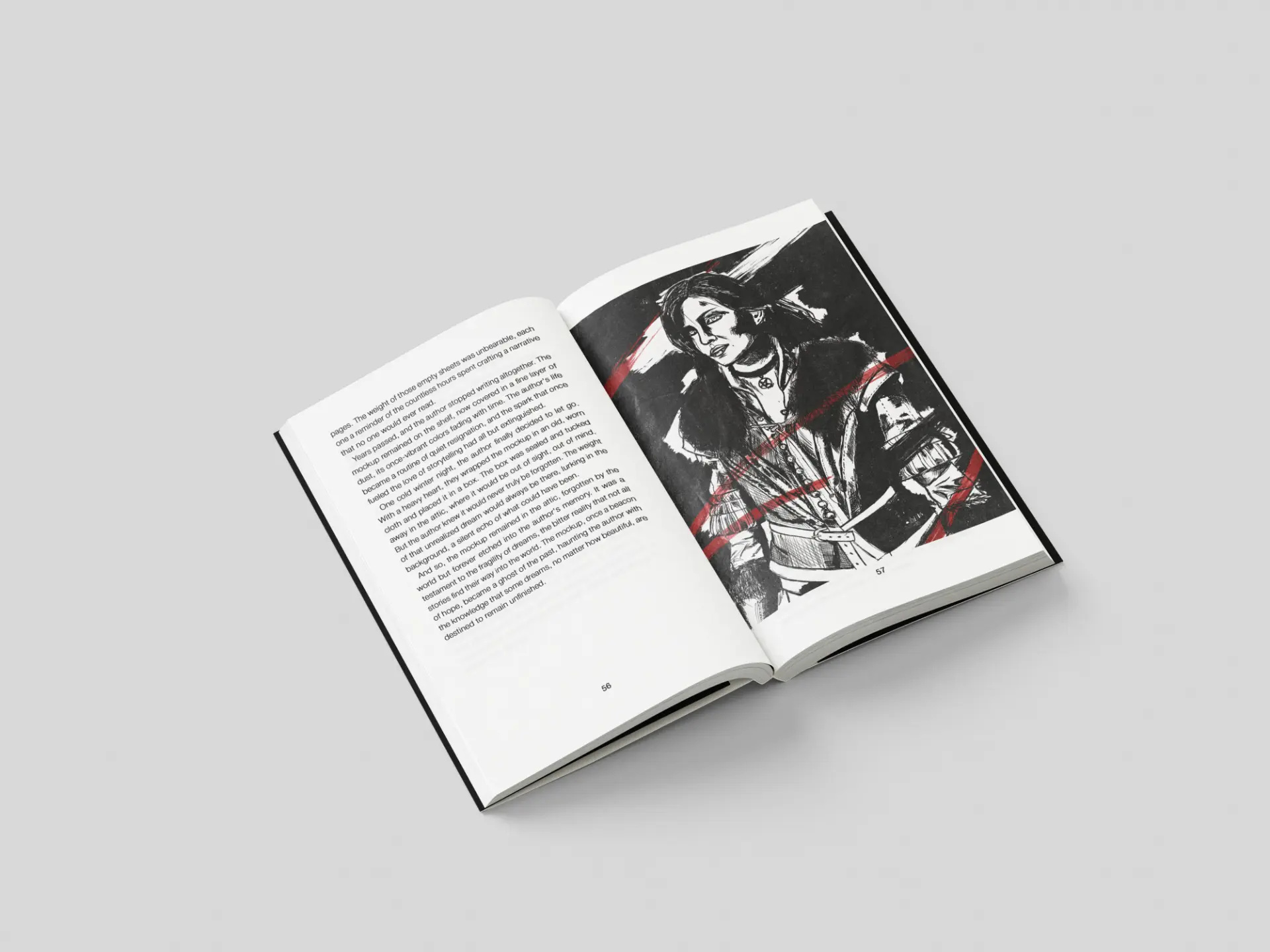 Interior spread with the sorceress illustration